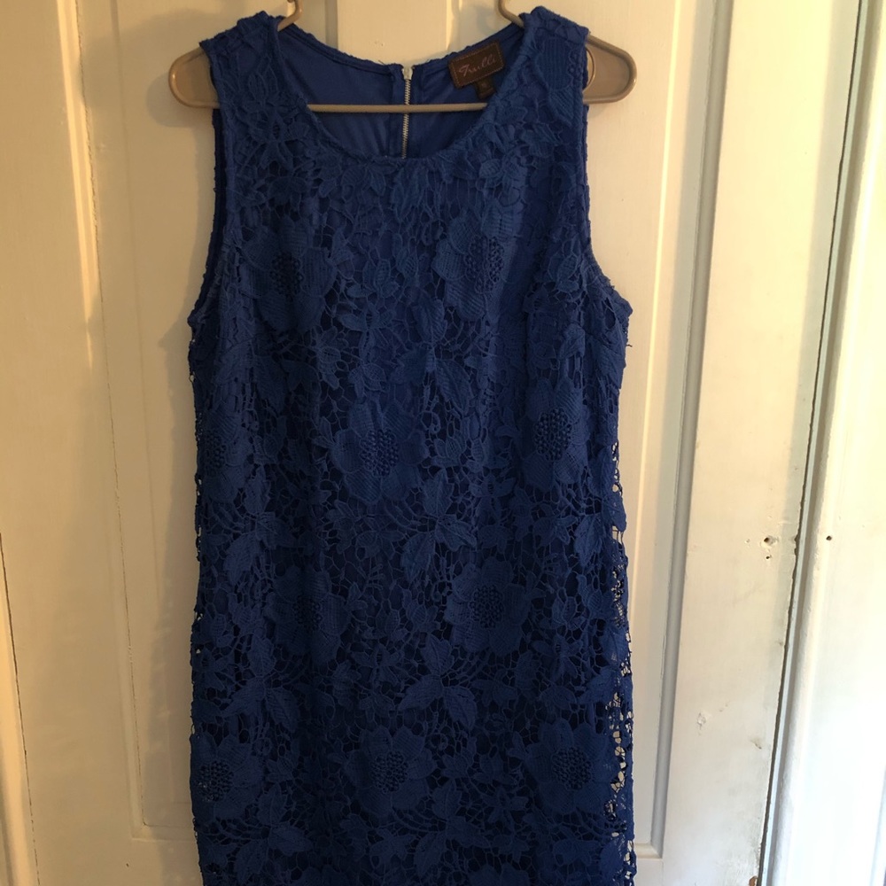 Royal blue flower lace dress